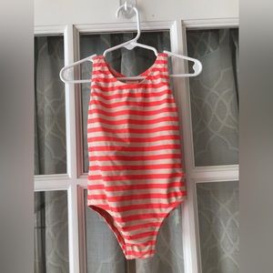 Crewcuts size 3 orange and white stripe one-piece racerback swimsuit in PLAY